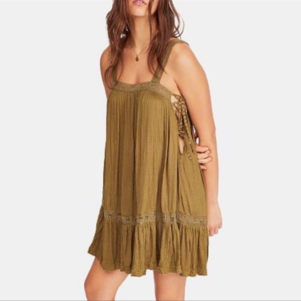 FREE PEOPLE “SWEET THING” DRESS IN MOSS